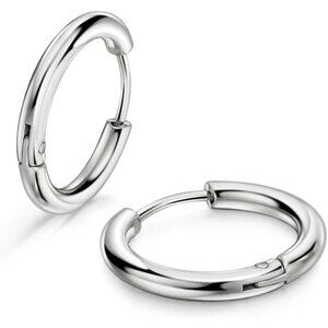 ⚡Sterling Silver Hoop Earrings for Women Men Small Classic Round Jewelry Gift
